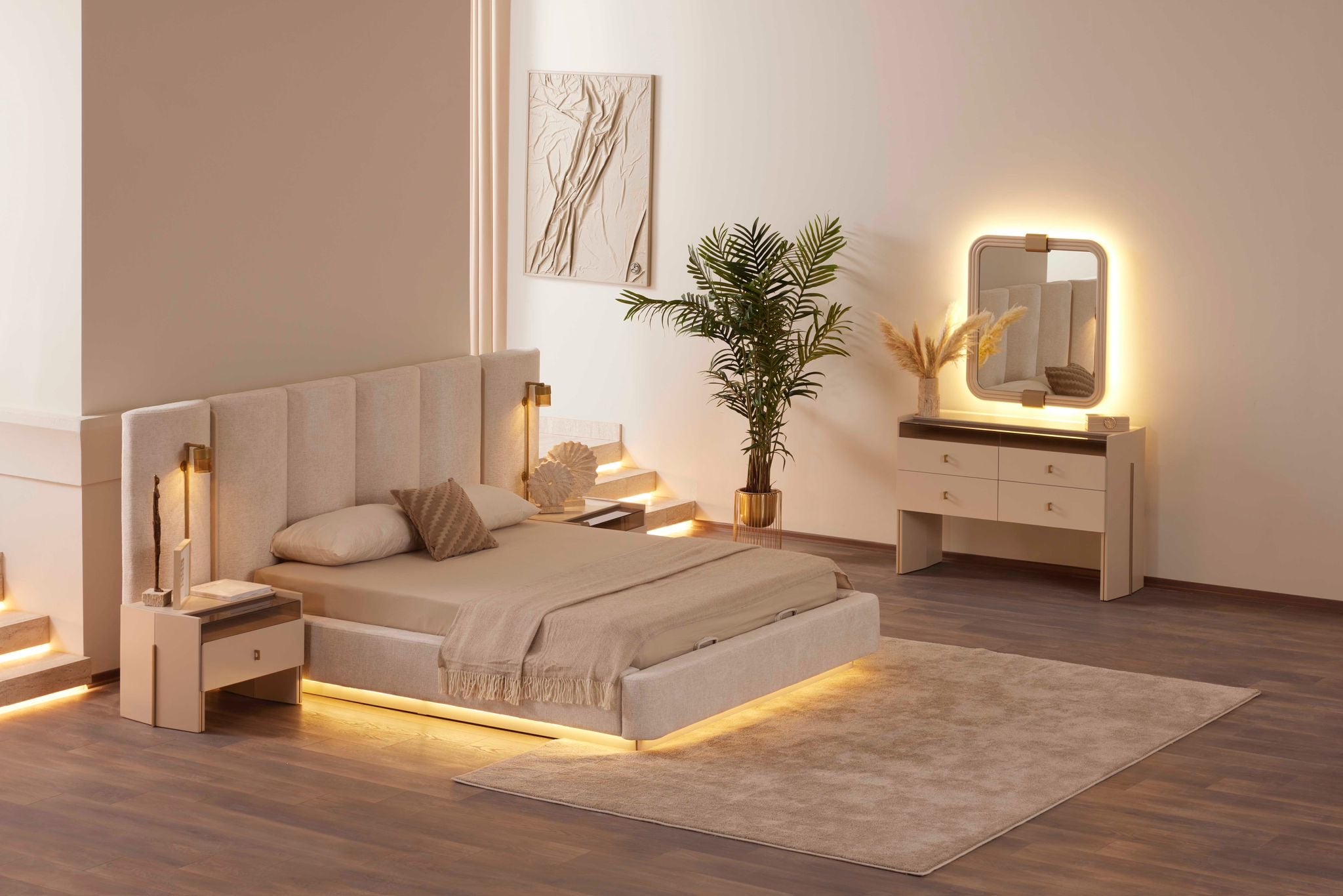 HELEN KING BEDROOM SET WITHOUT WARDROBE – Qortuba furniture قرطبة للأثاث