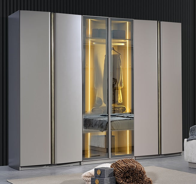 DEFNE WARDROBE 6 DOOR – Qortuba furniture قرطبة للأثاث