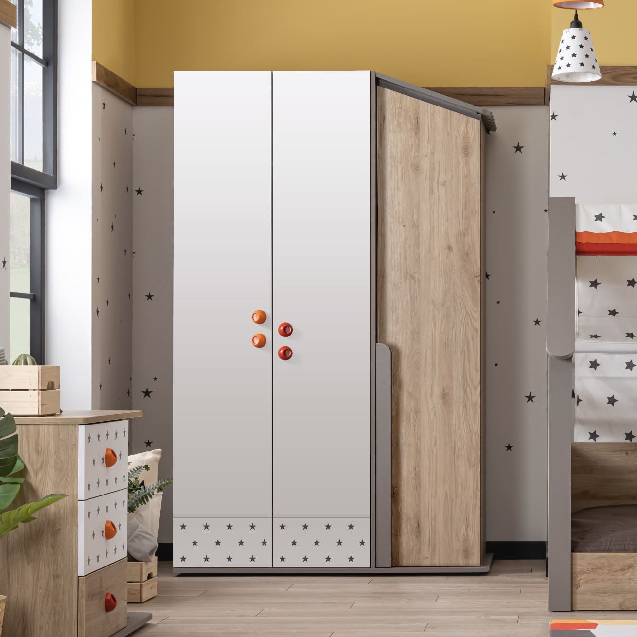MONTESSORI HUT WARDROBE 3 DOOR – Qortuba furniture قرطبة للأثاث