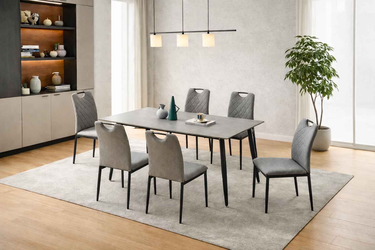 طاولة طعام 6 كرسي بريجتون – Qortuba furniture قرطبة للأثاث