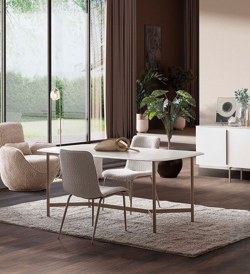 طاولة طعام 6 مقاعد نوبل – Qortuba furniture قرطبة للأثاث