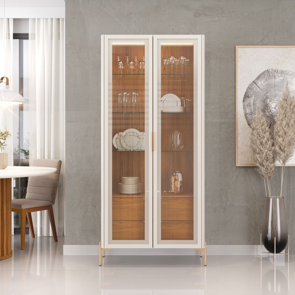 OLIVIA SHOW CABINET – Qortuba furniture قرطبة للأثاث
