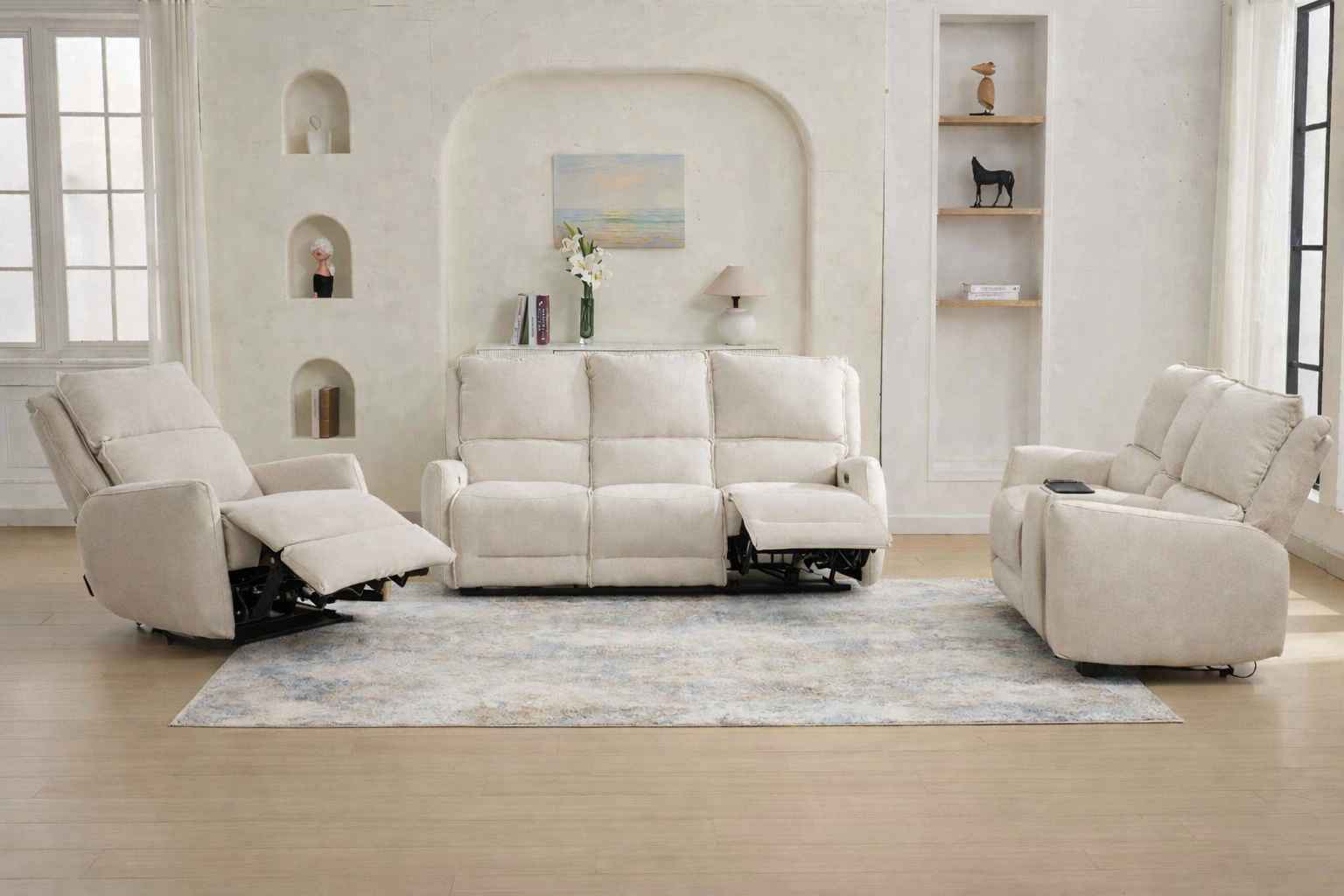 WINDSOR 6 SEATS RECLINAR SOFA SET – Qortuba furniture قرطبة للأثاث