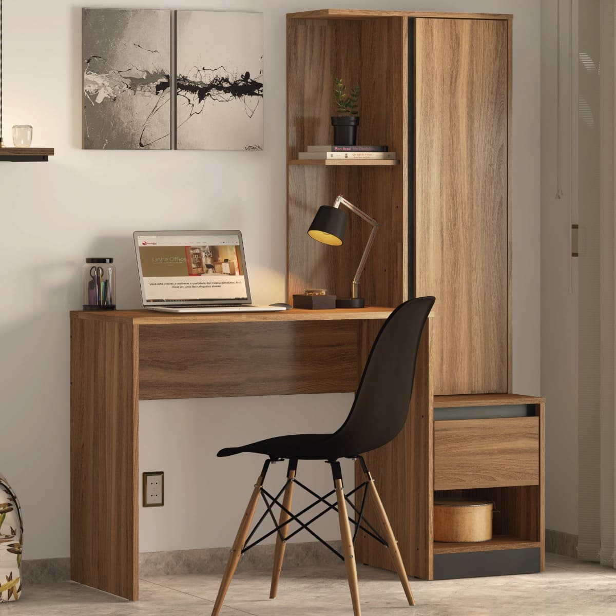 MORADA DESK WITH CABINET – Qortuba furniture قرطبة للأثاث