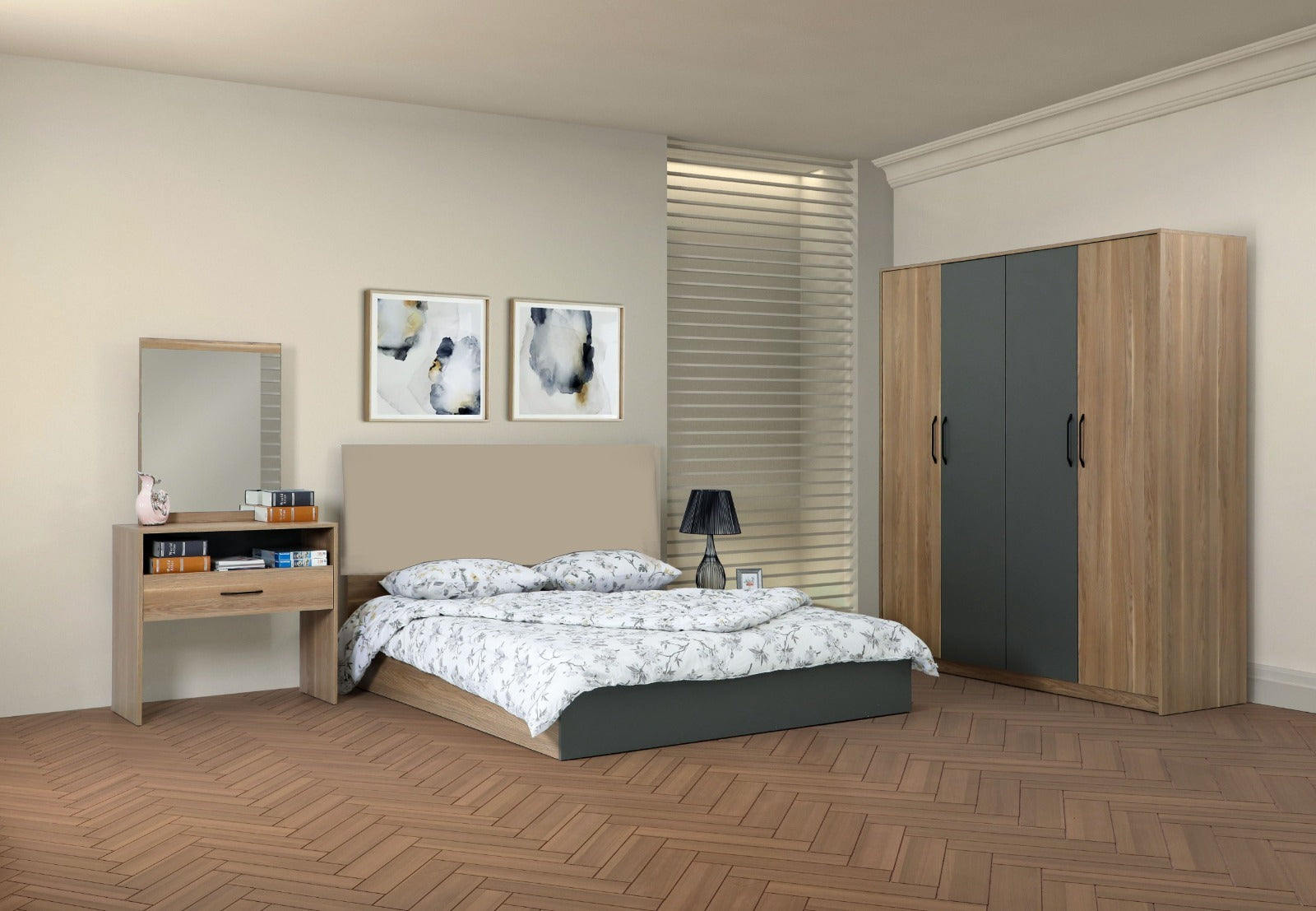 MIOS KING BEDROOM SET WT WARDROBE