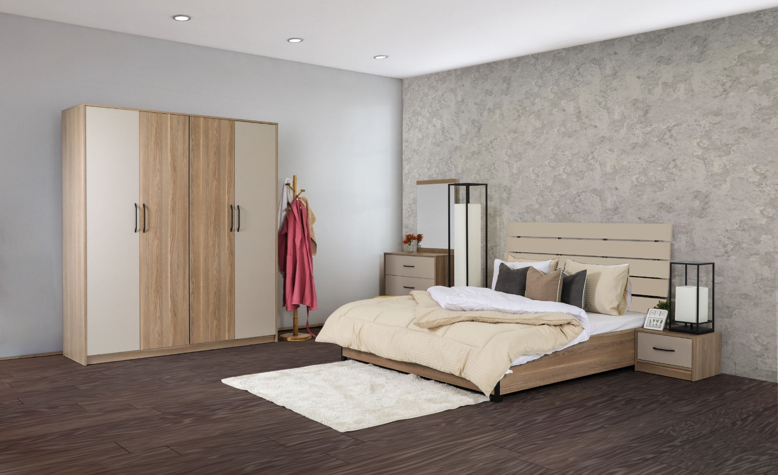 RELAX KING BEDROOM SET WT WARDROBE