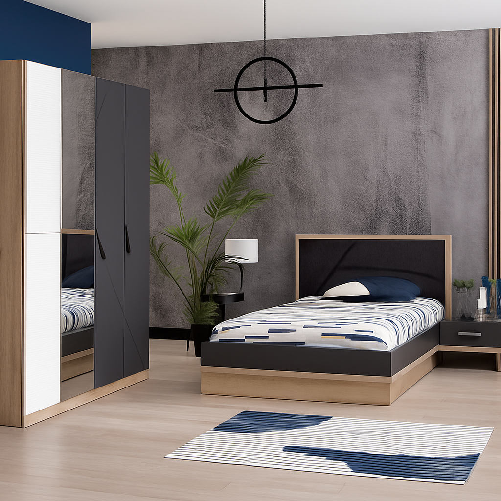 NEW CITY SINGLE BEDROOM SET 3 PCS