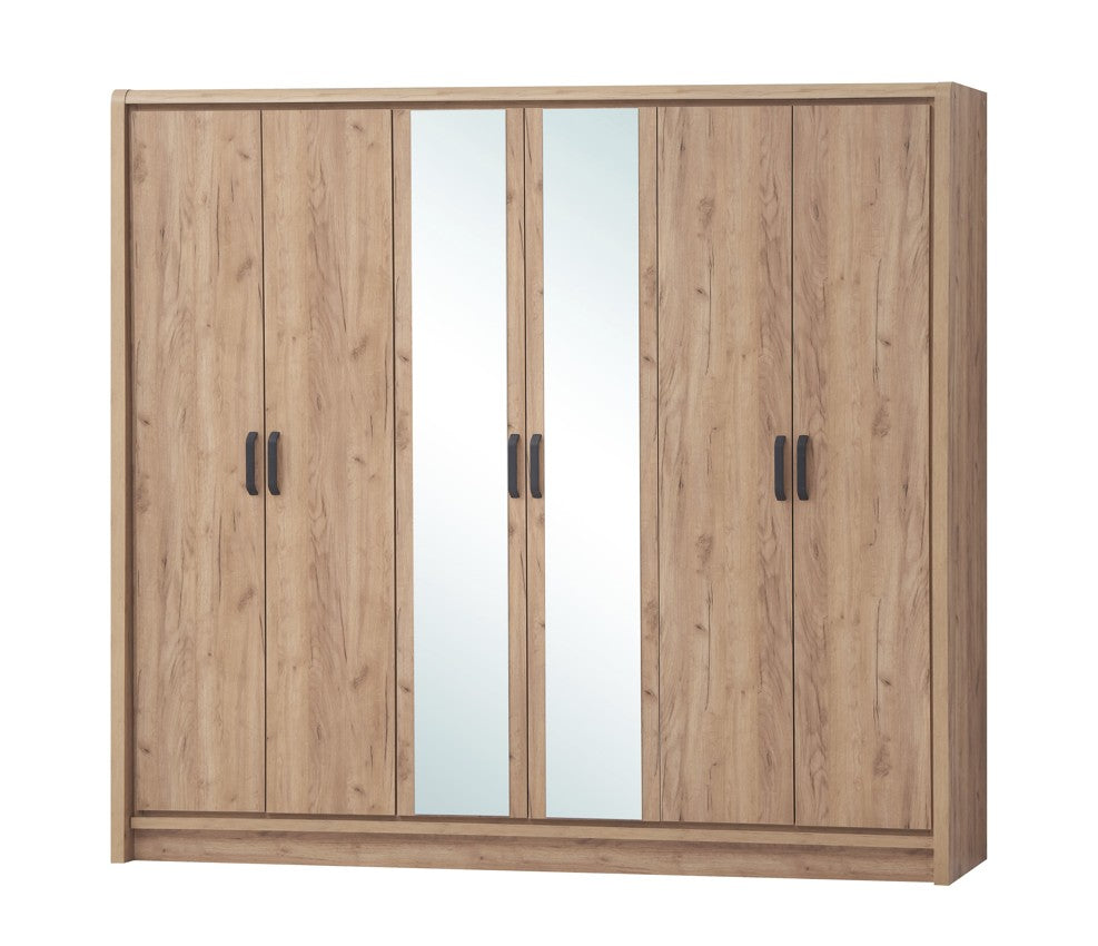 CORTINA 6 DOORS WARDROBE WITH 2 MIRROR – Qortuba furniture قرطبة للأثاث