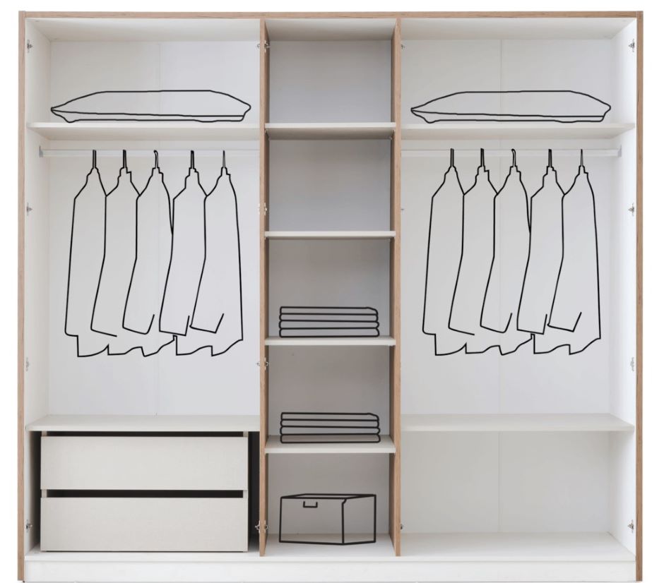 GORDION  5 DOORS WARDROBE