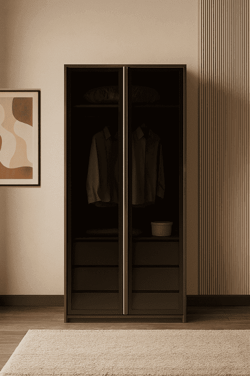 NOBLE 2 DOOR WARDROBE WITH DRAWERS – Qortuba furniture قرطبة للأثاث