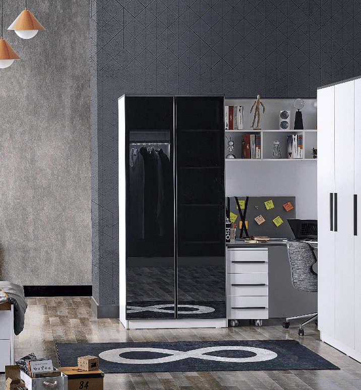 INFINITY 2 GLASS DOORS WARDROBE – Qortuba furniture قرطبة للأثاث