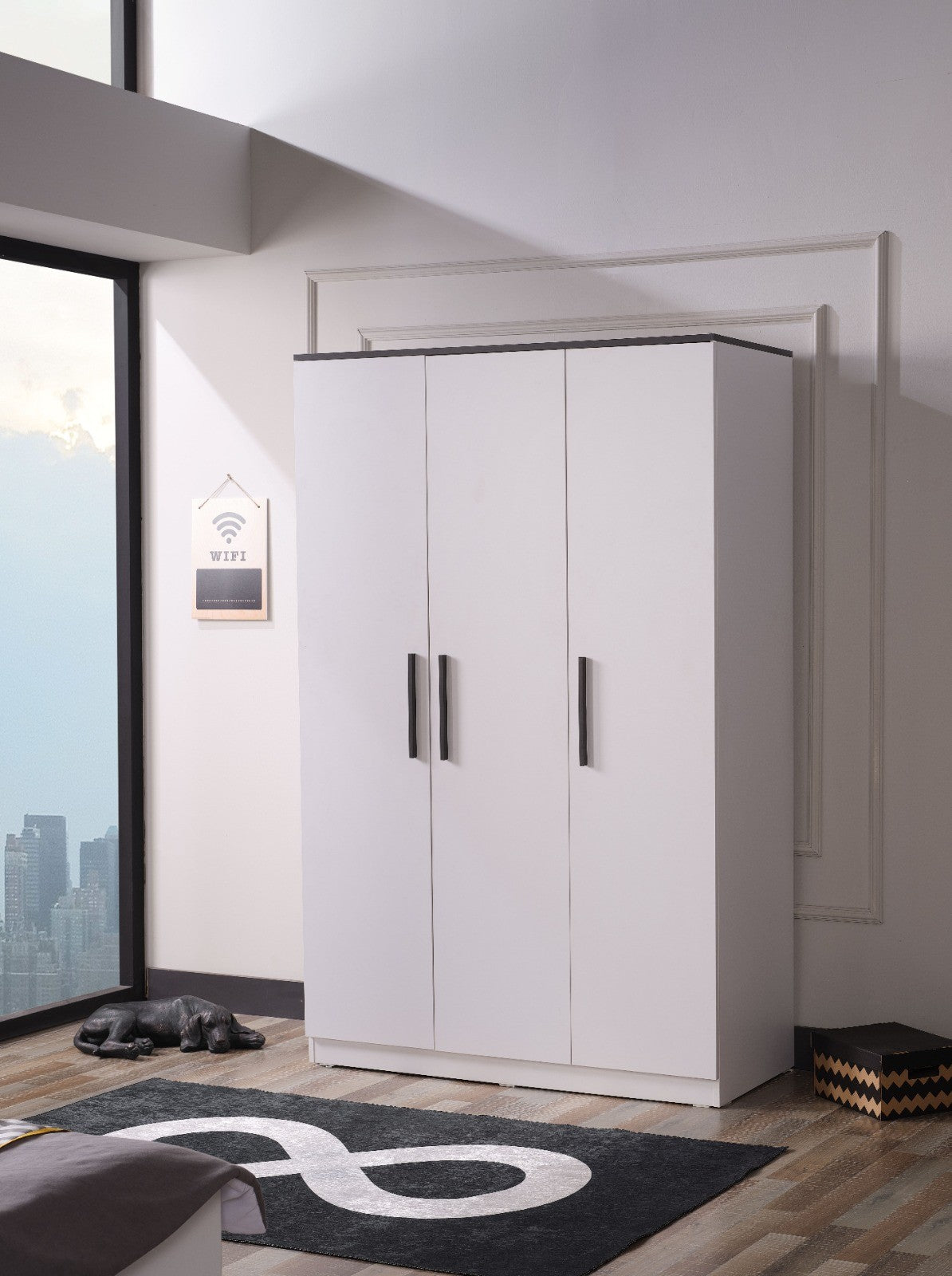 INFINITY 3 DOORS WARDROBE – Qortuba furniture قرطبة للأثاث