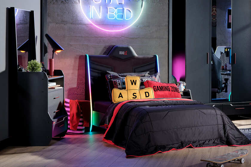 ROOX SINGLE BED WITH LED LIGHT 100 CM