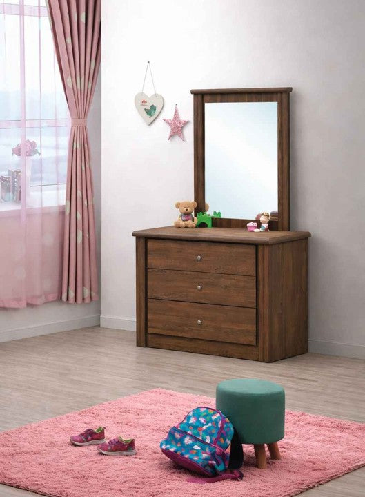 TWENTIETH DRESSER AND MIRROR 3 DRAWER