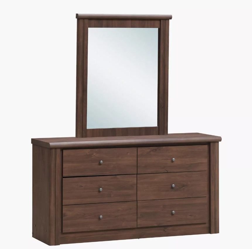 TWENTIETH DRESSER AND MIRROR 6 DRAWER