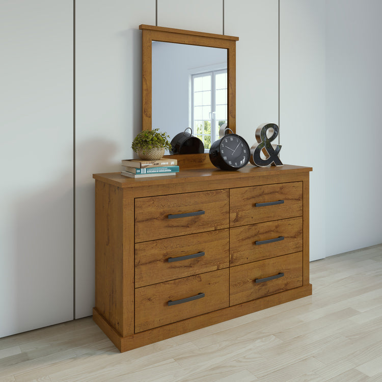 RUSTIC DRESSER WITH MIRROR