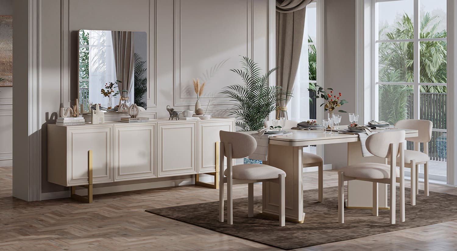 ASIA 6 SEATS DINING TABLE SET