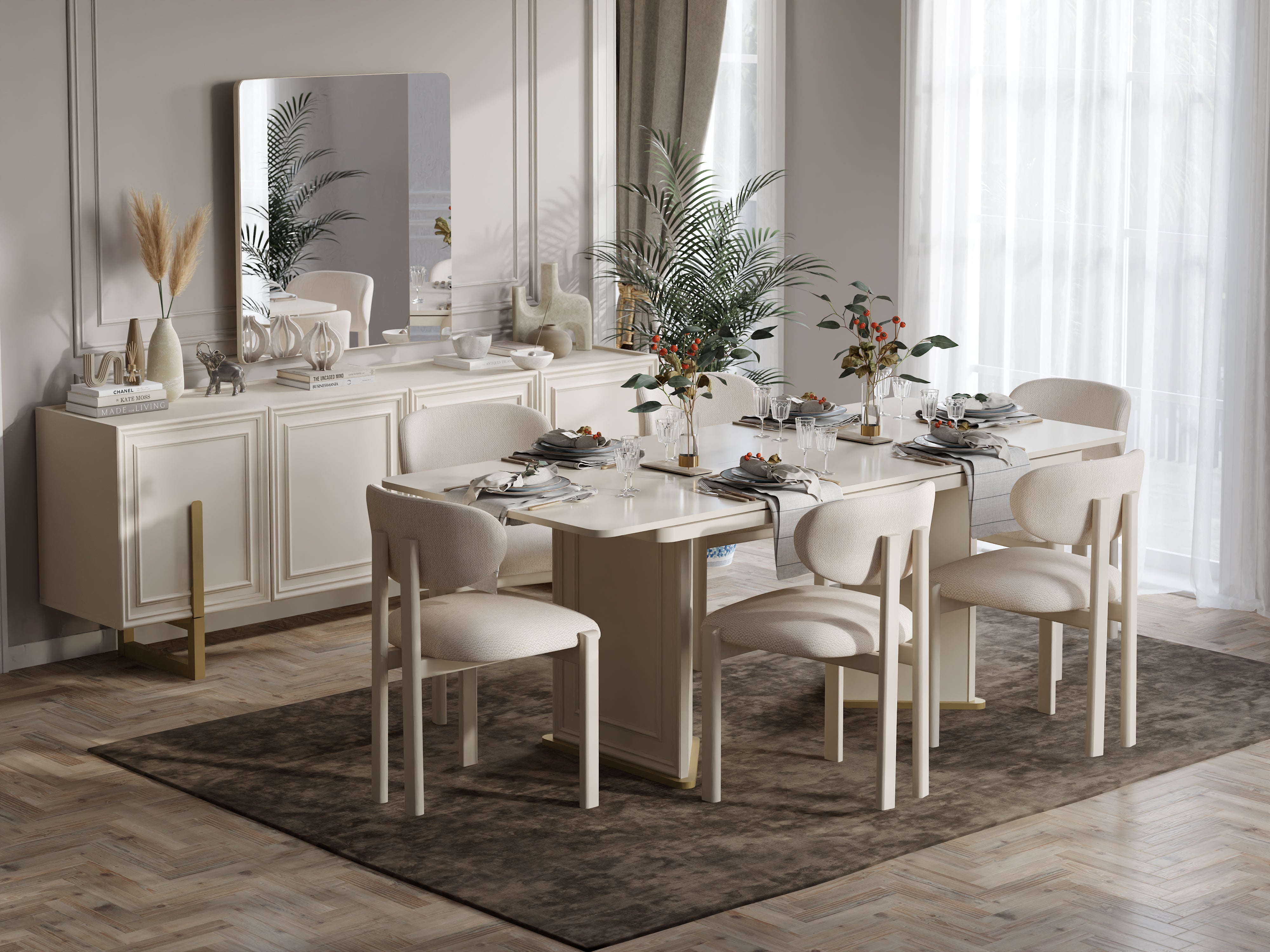 ASIA 6 SEATS DINING TABLE SET