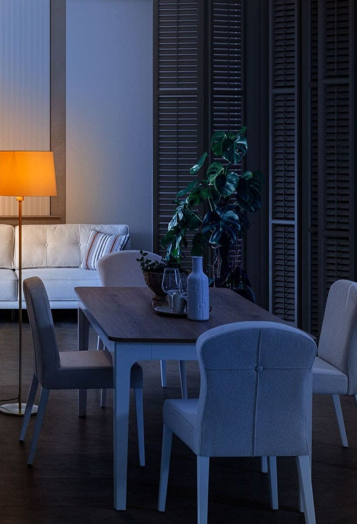 M COUNTRY 6 SEATS DINING TABLE SET