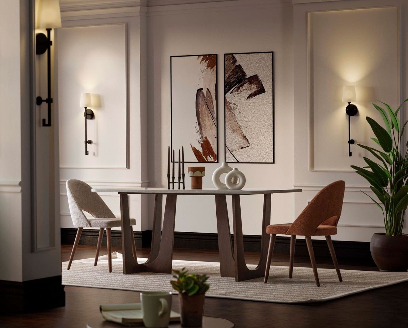 MALAGA 6 SEATS DINING TABLE SET