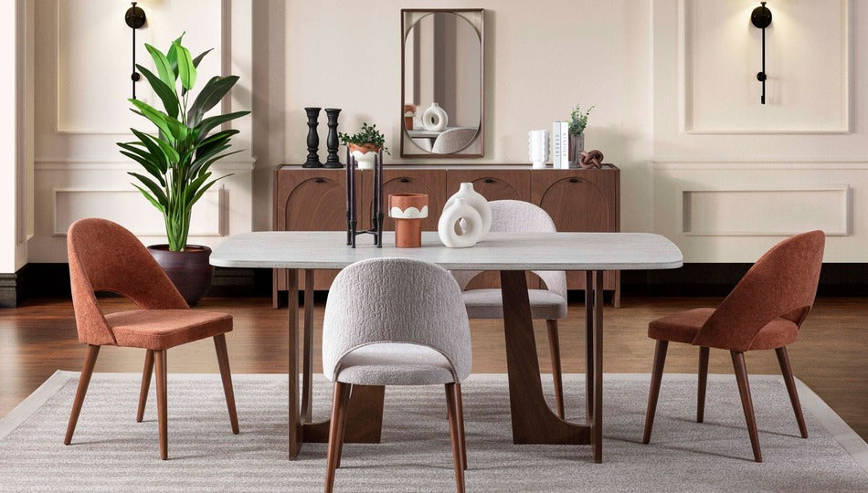 MALAGA 6 SEATS DINING TABLE SET