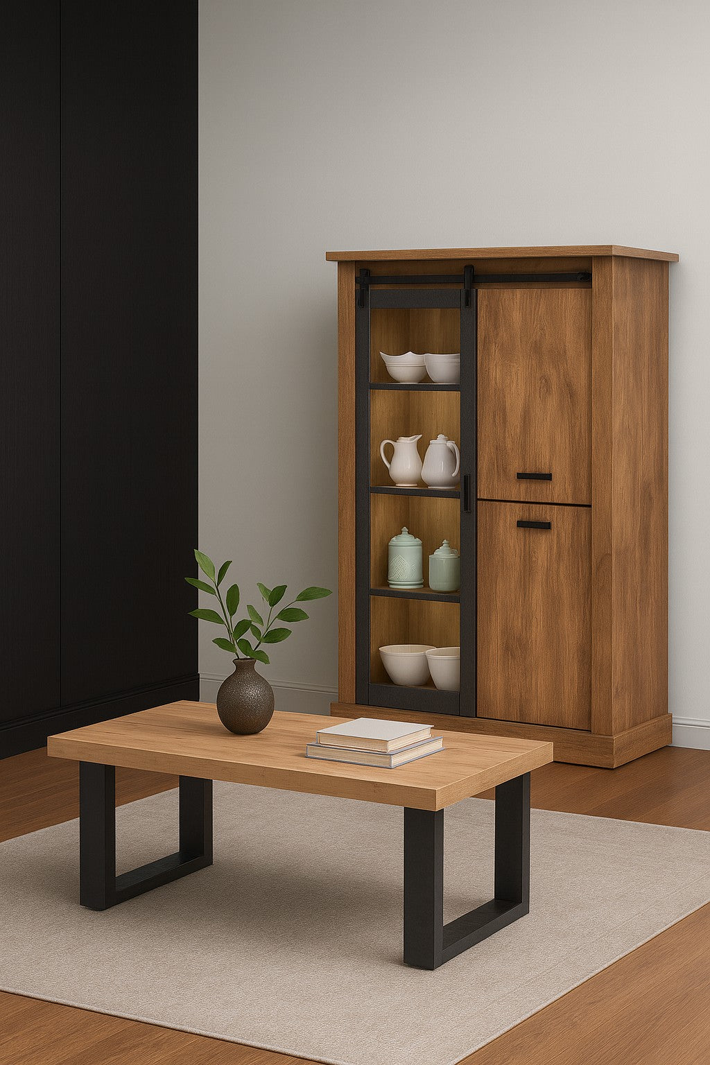 ELON GLASS CABINET – Qortuba furniture قرطبة للأثاث