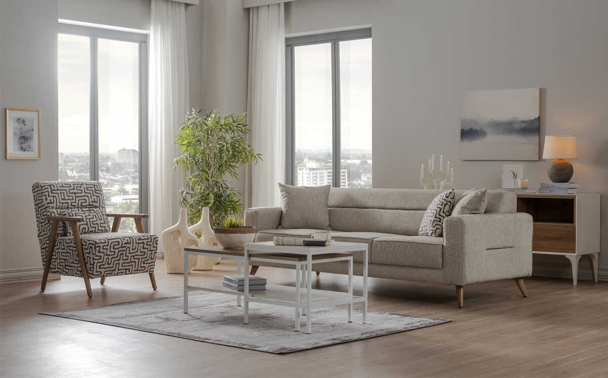 غرفة المعيشة / أريكة ثلاث مقاعد ومقعدين – Qortuba furniture قرطبة للأثاث