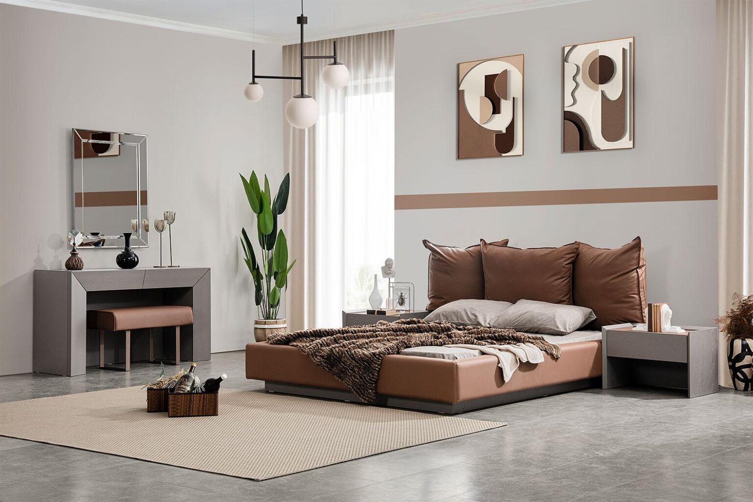 OLIVIA KING BEDROOM SET WITHOUT WARDROBE