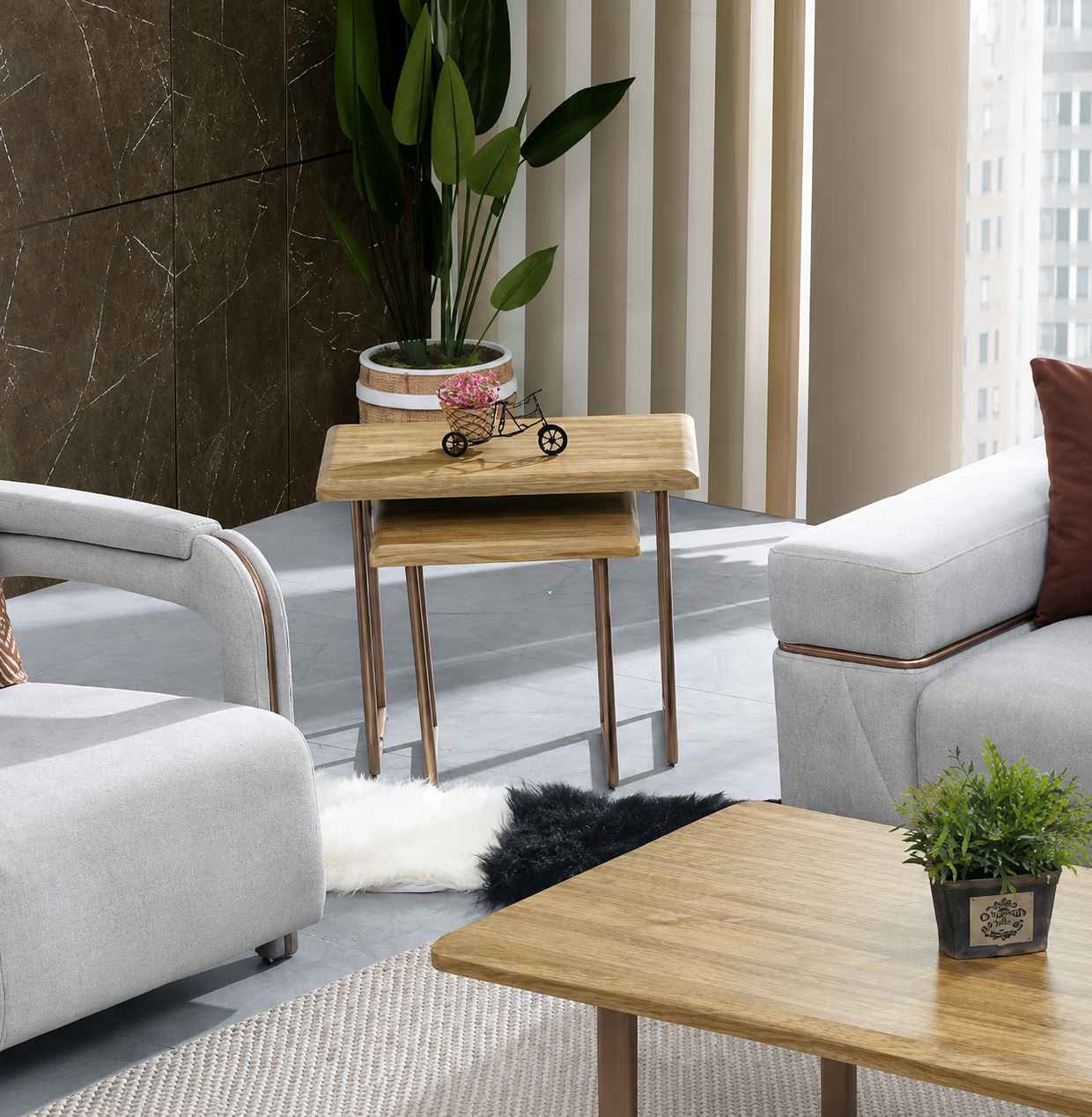 OSLO NESTING TABLE 2 PCS
