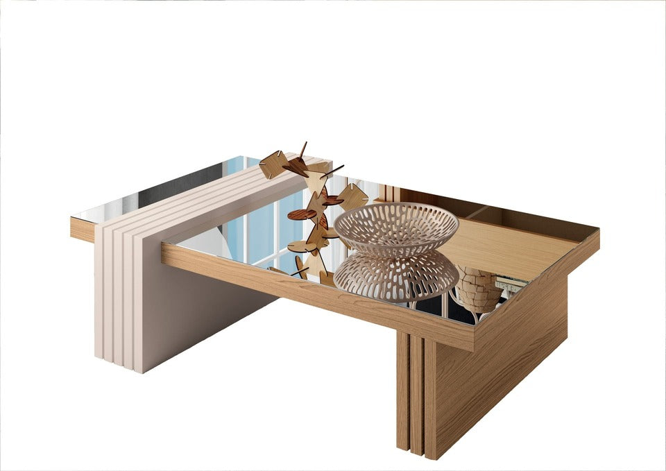 LUNA WITH GLASS CENTRAL TABLE