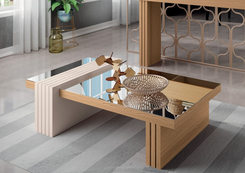 LUNA WITH GLASS CENTRAL TABLE