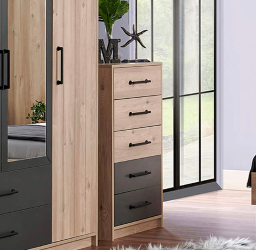 ANKA HIGH CHEST OF DRAWER & MIRROR