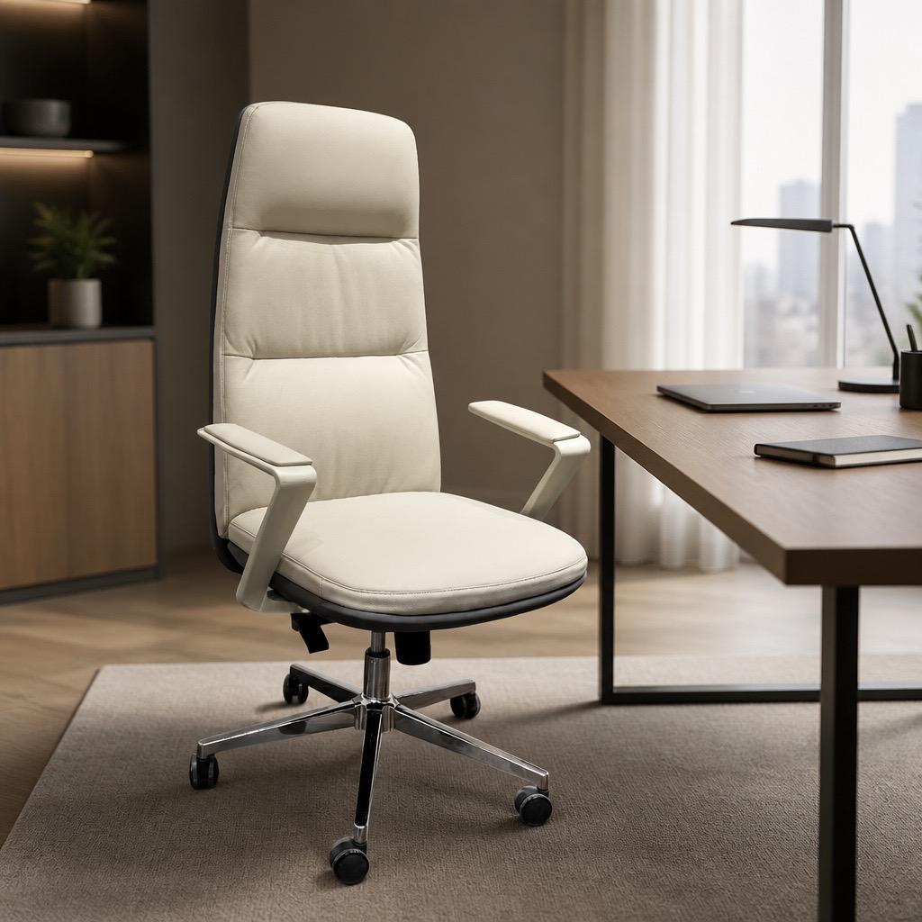 OMEGA HIGH BACK OFFICE LEATHER CHAIR
