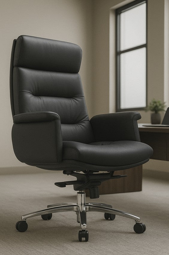 MOTION HIGH BACK OFFICE LEATHER CHAIR