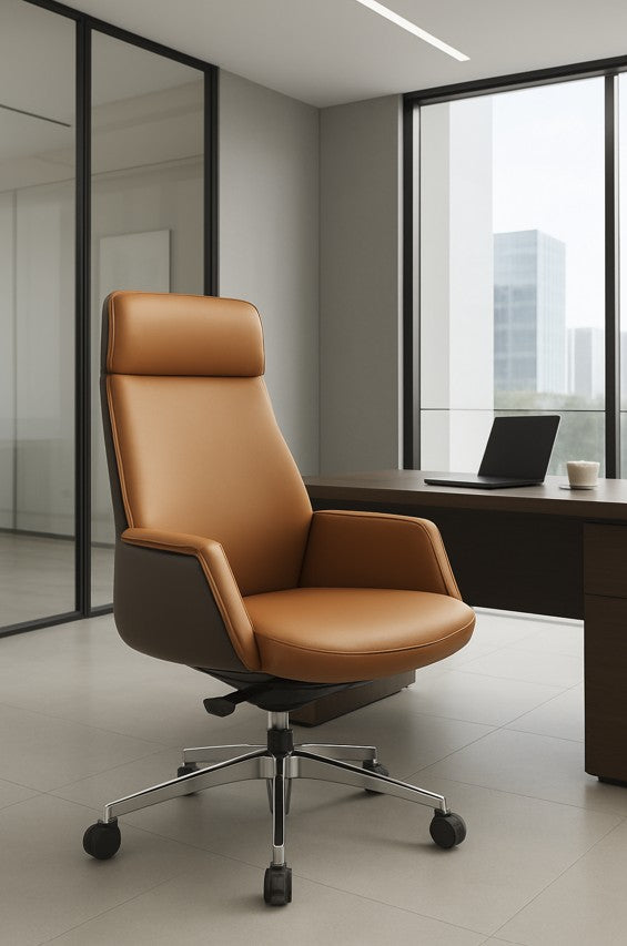 CONECT HIGH BACK OFFICE LEATHER CHAIR