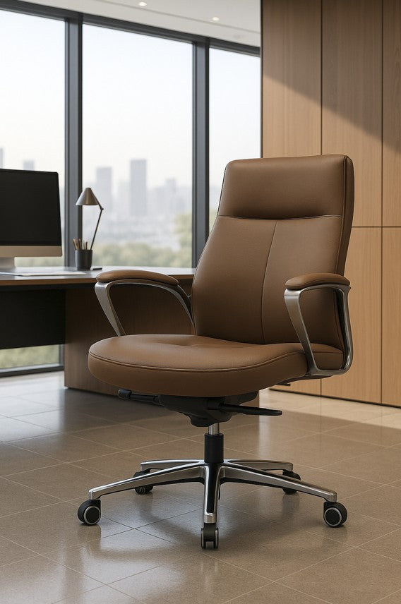 SENTRY HIGH BACK OFFICE LEATHER CHAIR