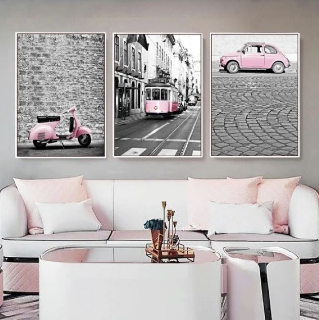 PINK MOTOR WALL ART