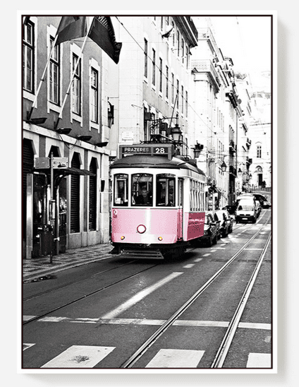 PINK TRAM WALL ART