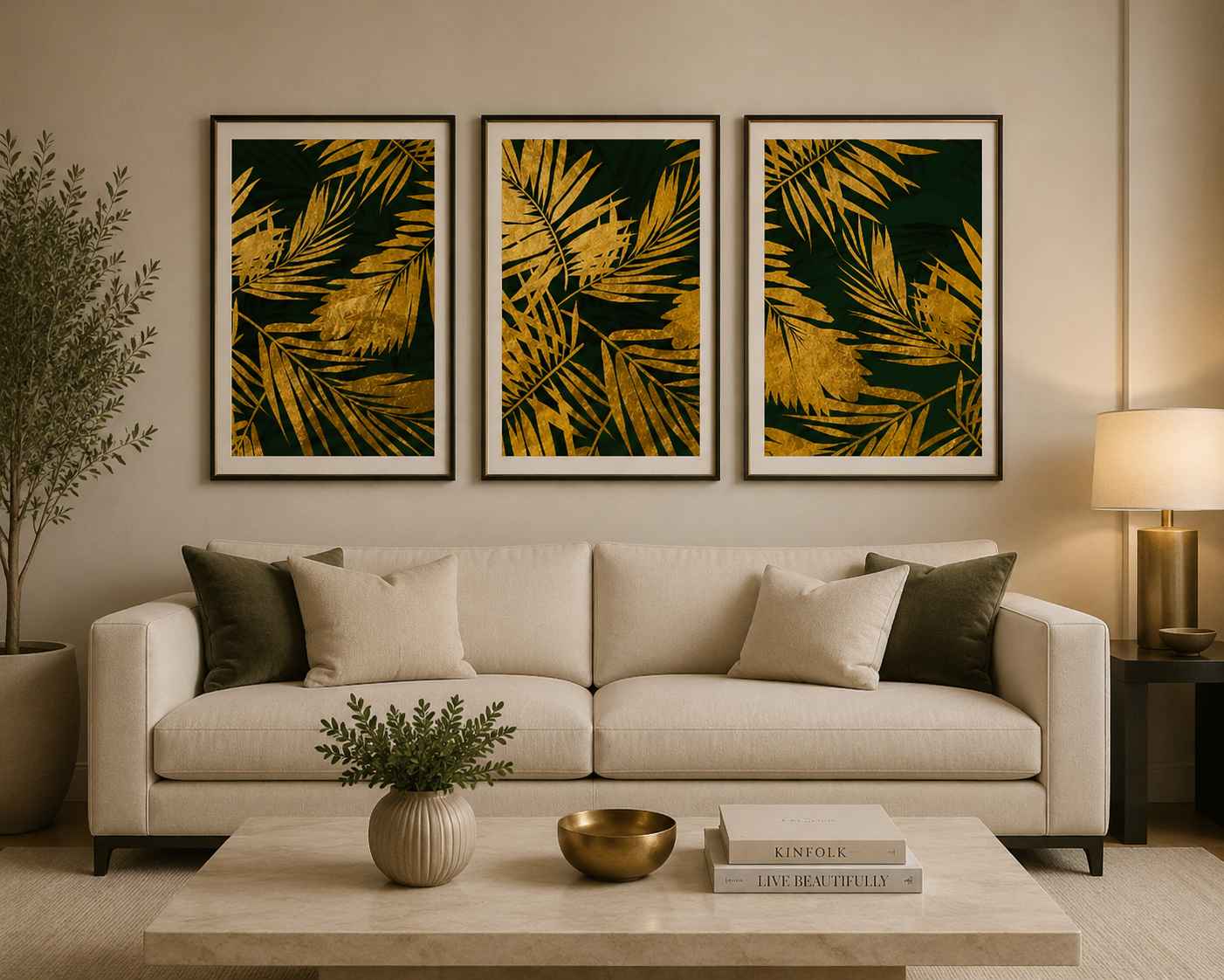 GOLDEN LEAVS 5 WALL ART