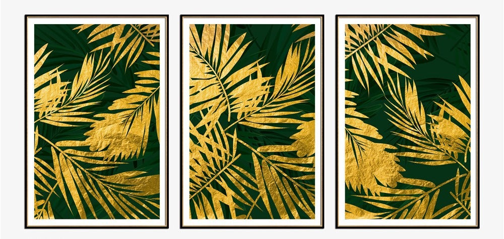 GOLDEN LEAVS 6 WALL ART