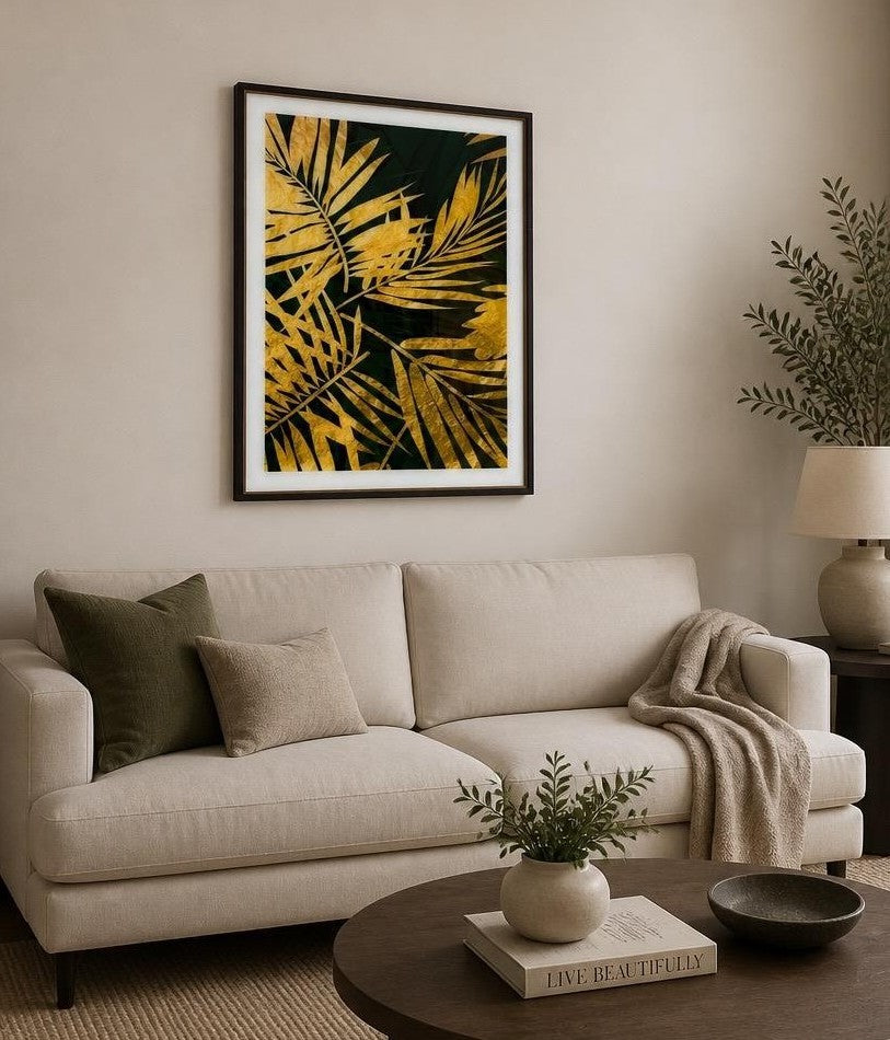 GOLDEN LEAVS 6 WALL ART