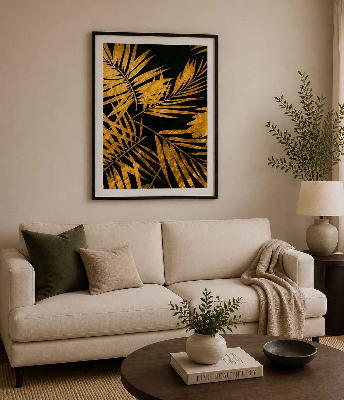 GOLDEN LEAVS 6 WALL ART