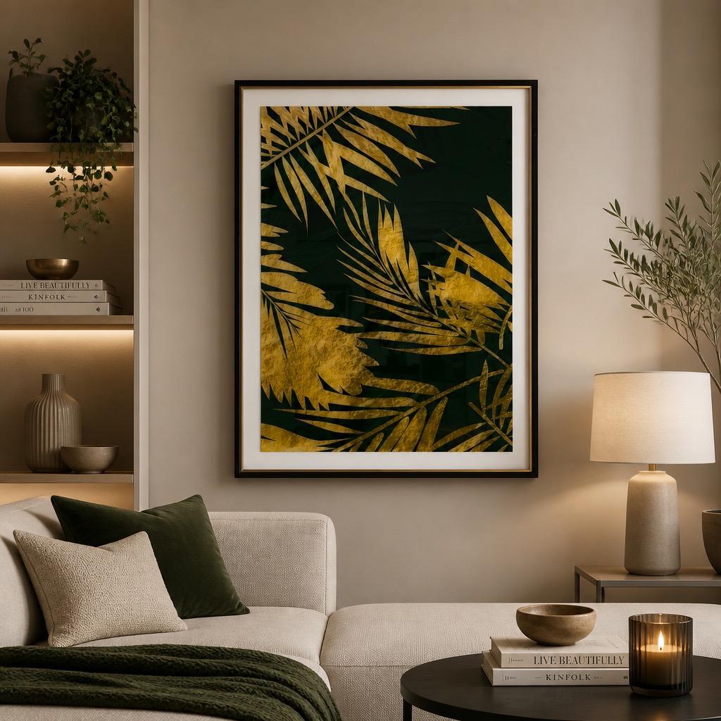 GOLDEN LEAVS 7  WALL ART