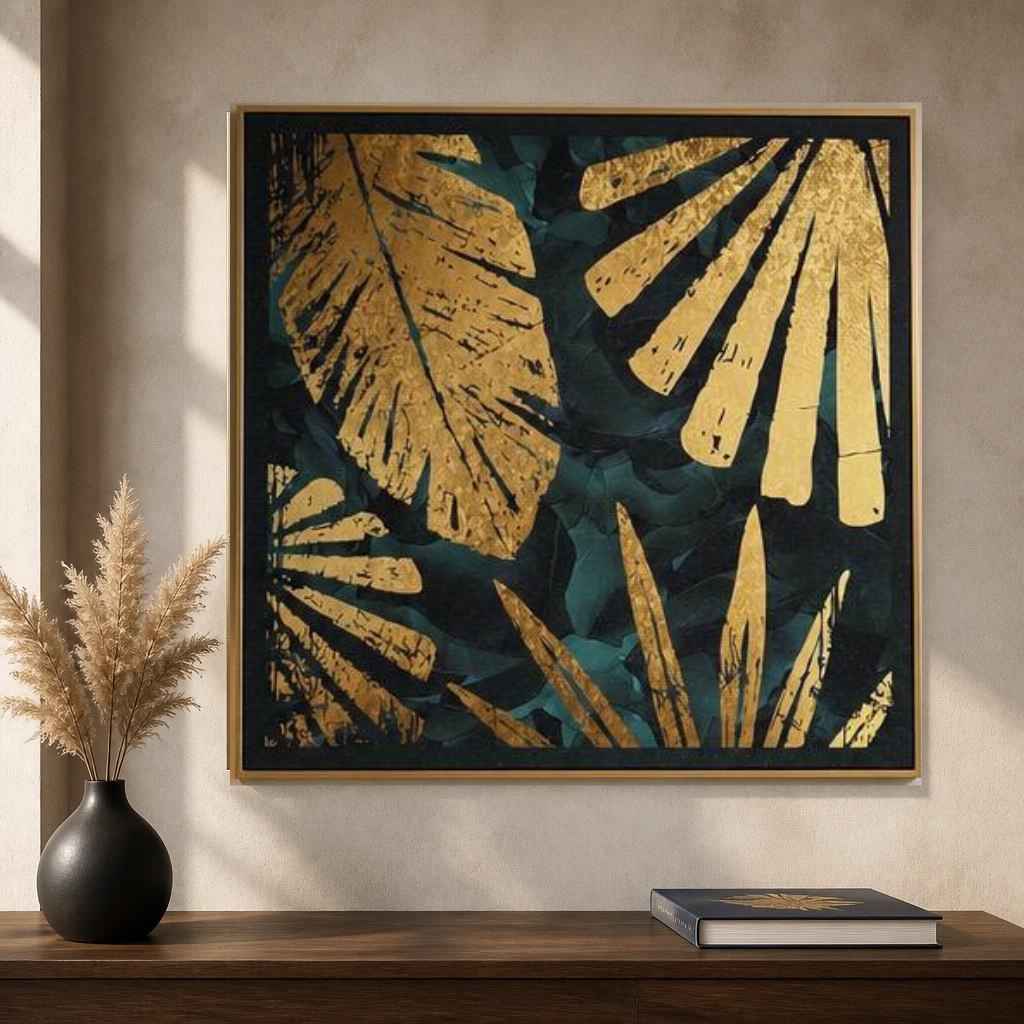 GOLDEN GREEN WALL ART